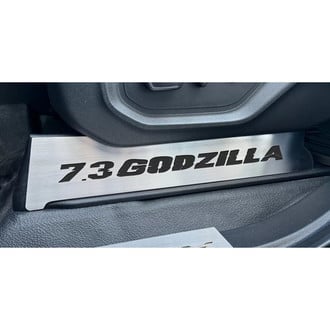 ACC® - Brushed Lower Seat Vanity Plates with Brushed Black 7.3 Godzilla Logo