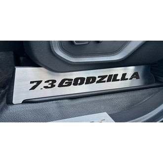 ACC® - Brushed Lower Seat Vanity Plates with Black 7.3 Godzilla Logo