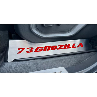ACC® - Brushed Lower Seat Vanity Plates with Red 7.3 Godzilla Logo