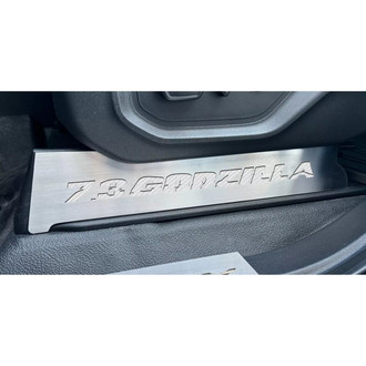 ACC® - Brushed Lower Seat Vanity Plates with White 7.3 Godzilla Logo