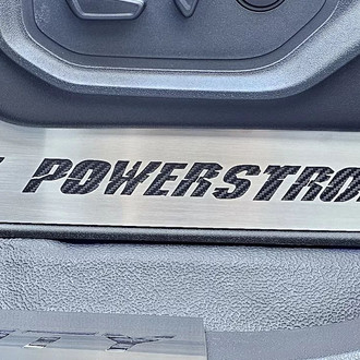 ACC® - Brushed Lower Seat Vanity Plates with Black 6.7 Power Stroke Logo