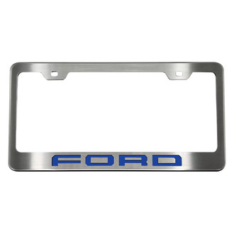 ACC® - Brushed License Plate Frame with Ford Blue Solid FORD Logo
