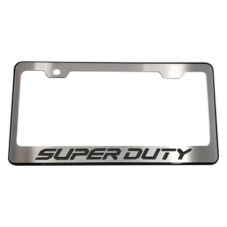 ACC® - Black License Plate Frame with Brushed Black Super Duty Logo