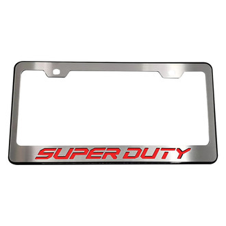 ACC® - Black License Plate Frame with Bright Red Solid Super Duty Logo