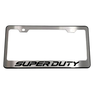 ACC® - Black License Plate Frame with Black Solid Super Duty Logo