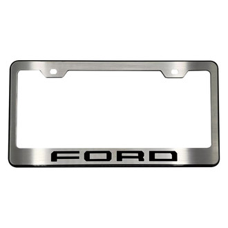 ACC® - Black License Plate Frame with Black Solid FORD Logo