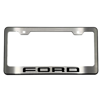 ACC® - Black License Plate Frame with Black Solid FORD Logo
