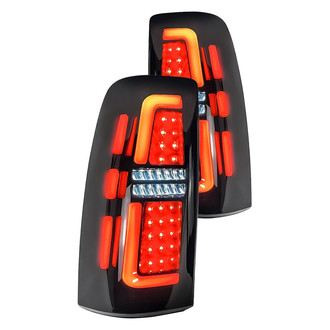 American Modified® - Driver and Passenger Side Black/Smoke Fiber Optic LED Tail Lights
