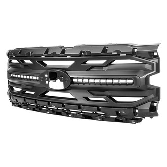 American Modified® - 1-Pc Armor Style Matte Black Main Grille with DRL Lights