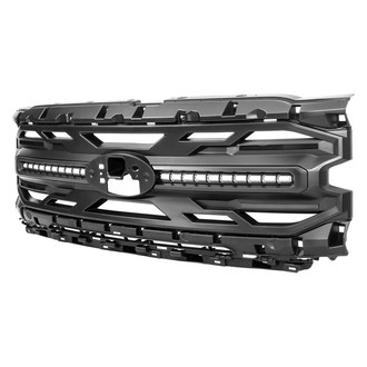 American Modified® - 1-Pc Armor Style Matte Black Main Grille with DRL and Amber Lights