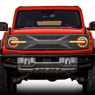 American Modified® AMFMEA00103 - 1-Pc Tomahawk Style Matte Black Main Grille