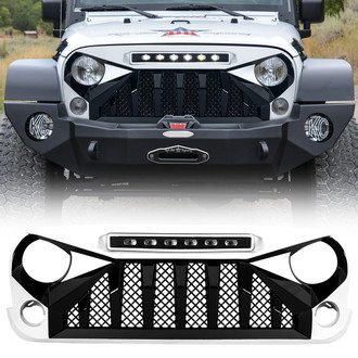 American Modified® - 1-Pc Gladiator Style Black and White Main Grille