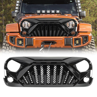 American Modified® - 1-Pc Goliath Style Glossy Black Main Grille