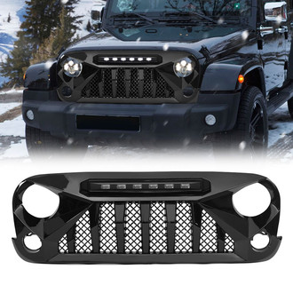 American Modified® - 1-Pc Gladiator Style Glossy Black Main Grille