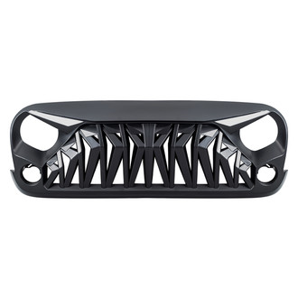 American Modified® - 1-Pc Shark Style Matte Black Main Grille with LED Eyebrow DRL and Turn Signals