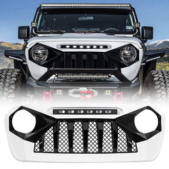 American Modified® - 1-Pc Demon Style Black and White Main Grille