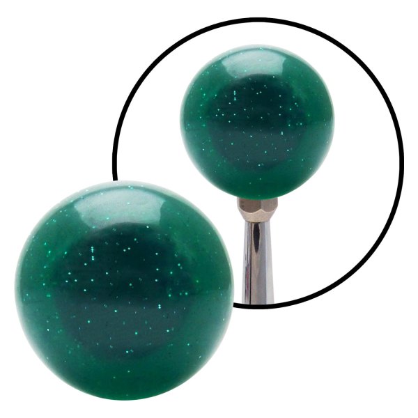 American Shifter® - Old Skool Series Translucent Green with Metal Flakes Custom Shift Knob (3/8-24 Insert)