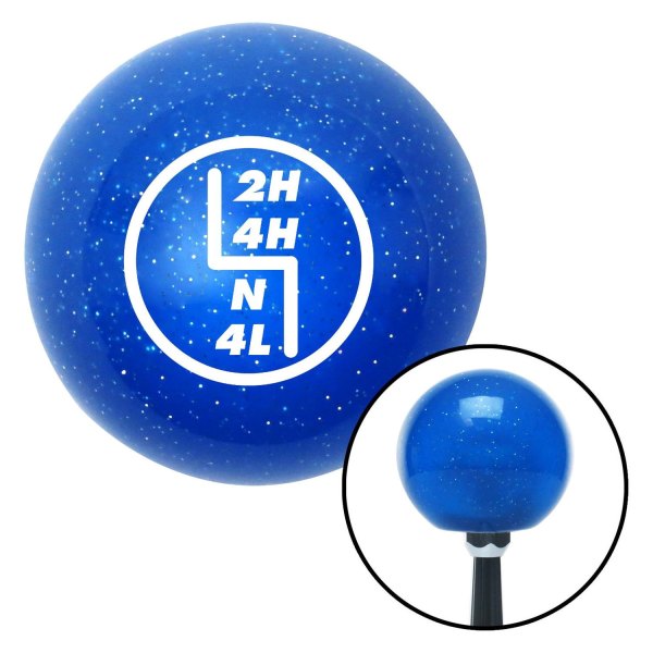 American Shifter® - Old Skool Series Translucent Blue with Metal Flakes Custom Transfer Case Shift Knob (M16 x 1.5 Insert)