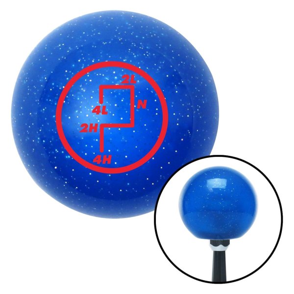 American Shifter® - Old Skool Series Translucent Blue with Metal Flakes Custom Transfer Case Shift Knob (M16 x 1.5 Insert)