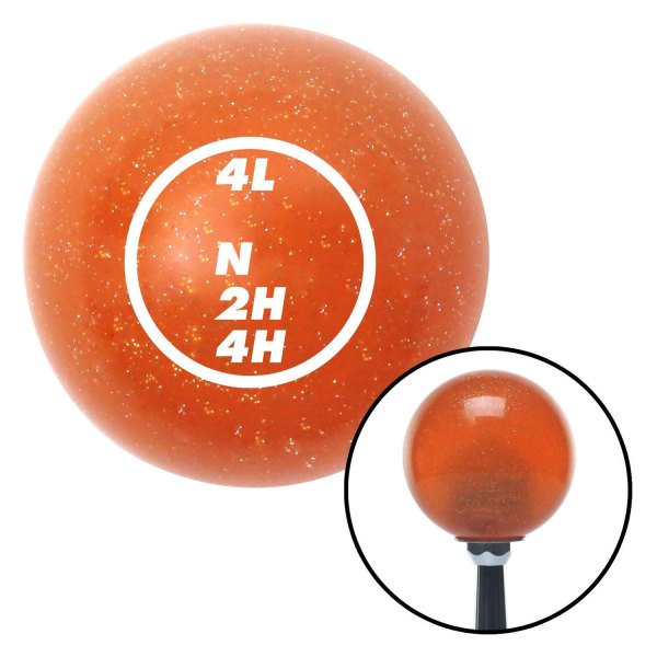 American Shifter® - Old Skool Series Translucent Orange with Metal Flakes Custom Transfer Case Shift Knob (M16 x 1.5 Insert)
