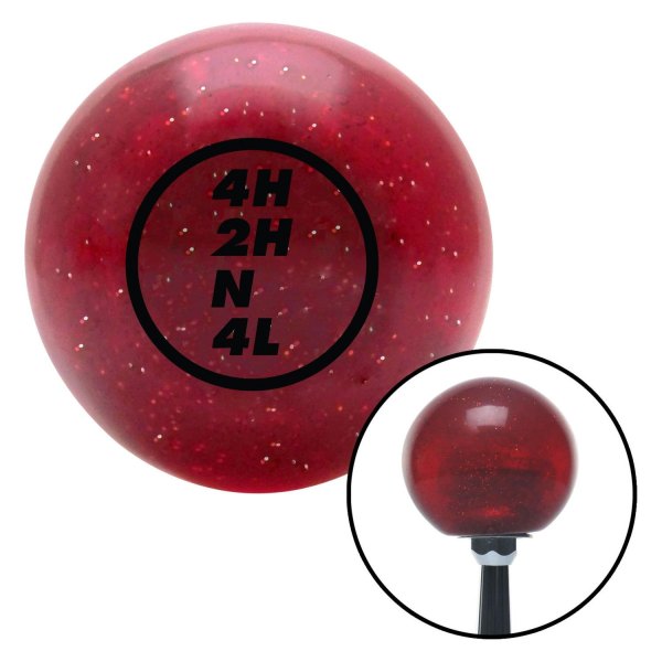 American Shifter® - Old Skool Series Translucent Red with Metal Flakes Custom Transfer Case Shift Knob