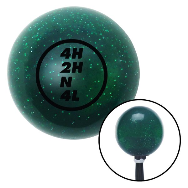 American Shifter® - Old Skool Series Translucent Green with Metal Flakes Custom Transfer Case Shift Knob