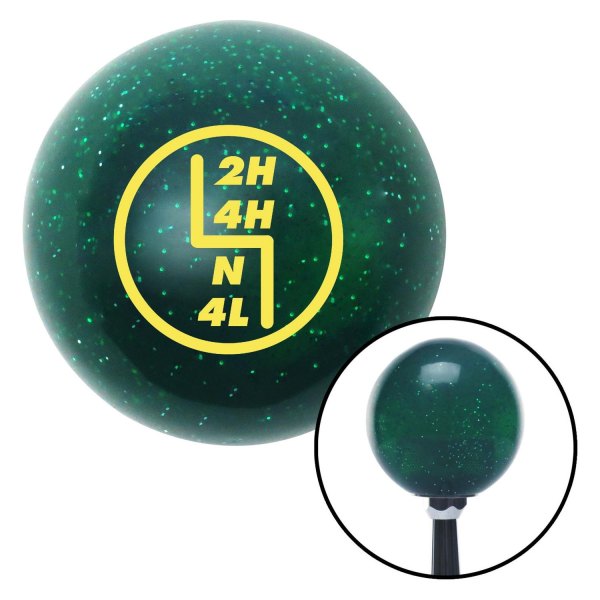 American Shifter® - Old Skool Series Translucent Green with Metal Flakes Custom Transfer Case Shift Knob (M16 x 1.5 Insert)