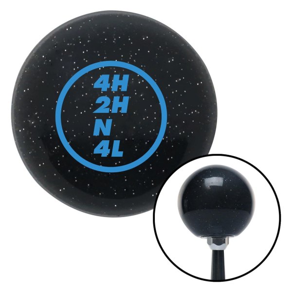 American Shifter® - Old Skool Series Translucent Black with Metal Flakes Custom Transfer Case Shift Knob