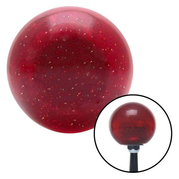 American Shifter® - Old Skool Series Translucent Red with Metal Flakes Custom Shift Knob (1/4-25 Insert)