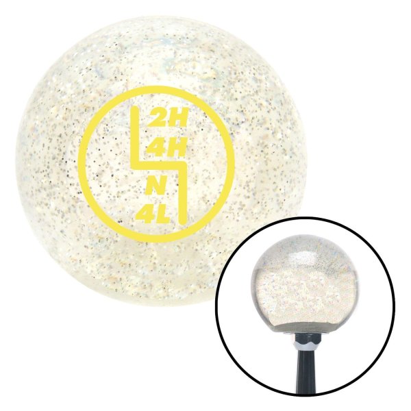 American Shifter® - Old Skool Series Clear with Metal Flakes Custom Transfer Case Shift Knob (M16 x 1.5 Insert)