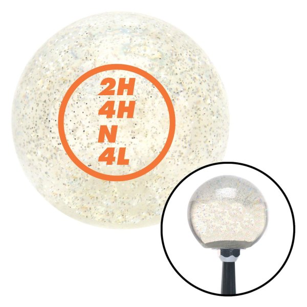 American Shifter® - Old Skool Series Clear with Metal Flakes Custom Transfer Case Shift Knob (M16 x 1.5 Insert)