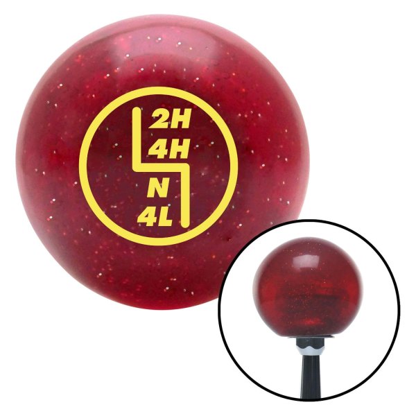American Shifter® - Old Skool Series Translucent Red with Metal Flakes Custom Transfer Case Shift Knob (M16 x 1.5 Insert)