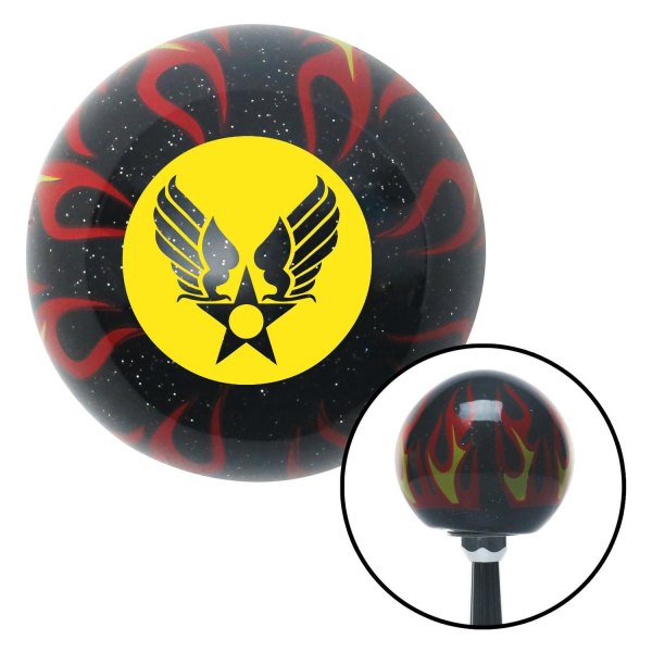 American Shifter® - Old Skool Series Translucent Black with Flames and Metal Flakes Custom Shift Knob (M16 x 1.5 Insert)