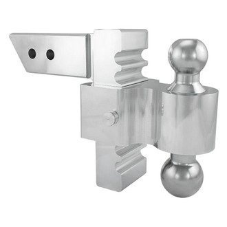 Andersen® - Class 4 Rapid 6" Drop / 6" Rise Polished Aluminum with Plated Steel Combo Ball Dual Ball Mount for 2-1/2" Receivers
