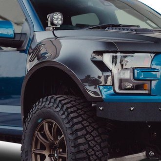 Anderson Composites® - Type-Wide Style 4" Wider Gloss Carbon Fiber Front Fenders