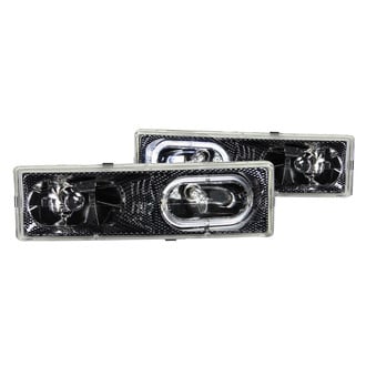 Anzo® - Driver and Passenger Side Carbon Fiber LED Halo Euro Headlights