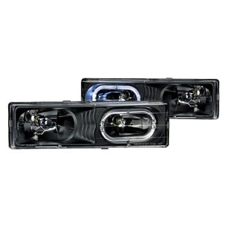 Anzo® - Driver and Passenger Side Black Halo Euro Headlights