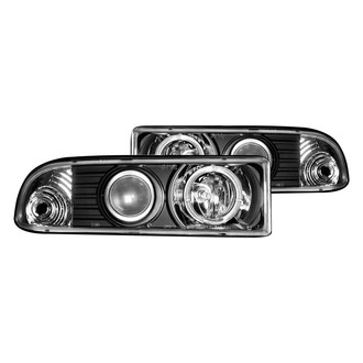 Anzo® - Driver and Passenger Side Black LED Halo Projector Headlights