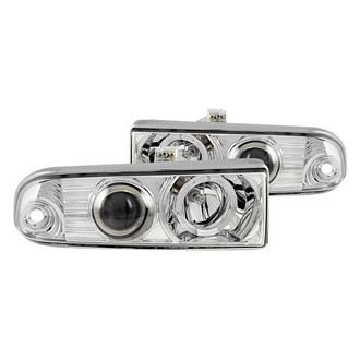 Anzo® - Driver and Passenger Side Chrome LED Halo Projector Headlights