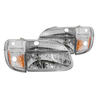Anzo® - Driver and Passenger Side Chrome Euro Headlights with Corner Lights