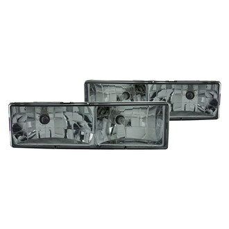 Anzo® - Driver and Passenger Side Chrome/Smoke Euro Headlights