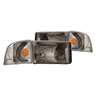 Anzo® - Driver and Passenger Side Chrome Euro Headlights with Corner Lights
