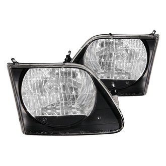 Anzo® - Driver and Passenger Side Black Euro Headlights
