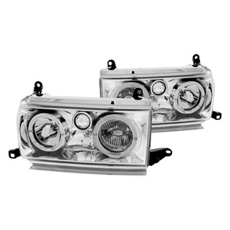 Anzo® - Driver and Passenger Side Chrome Halo Euro Headlights