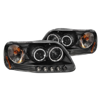 Anzo® - Driver and Passenger Side Black CCFL Halo Projector Headlights with Parking LEDs