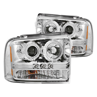 Anzo® - Driver and Passenger Side Chrome CCFL Halo Projector Headlights with Parking LEDs