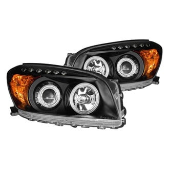 Anzo® - Driver and Passenger Side Black CCFL Halo Projector Headlights with Parking LEDs