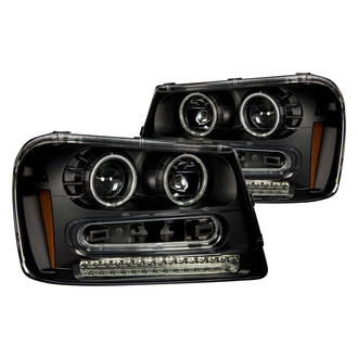 Anzo® - Driver and Passenger Side Black CCFL Halo Projector Headlights with LED Turn Signal/Parking Lights