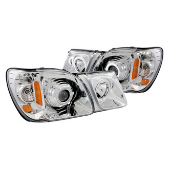 Anzo® - Driver and Passenger Side Chrome CCFL Halo Projector Headlights with Parking LEDs