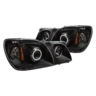Anzo® - Driver and Passenger Side Black CCFL Halo Projector Headlights with Parking LEDs